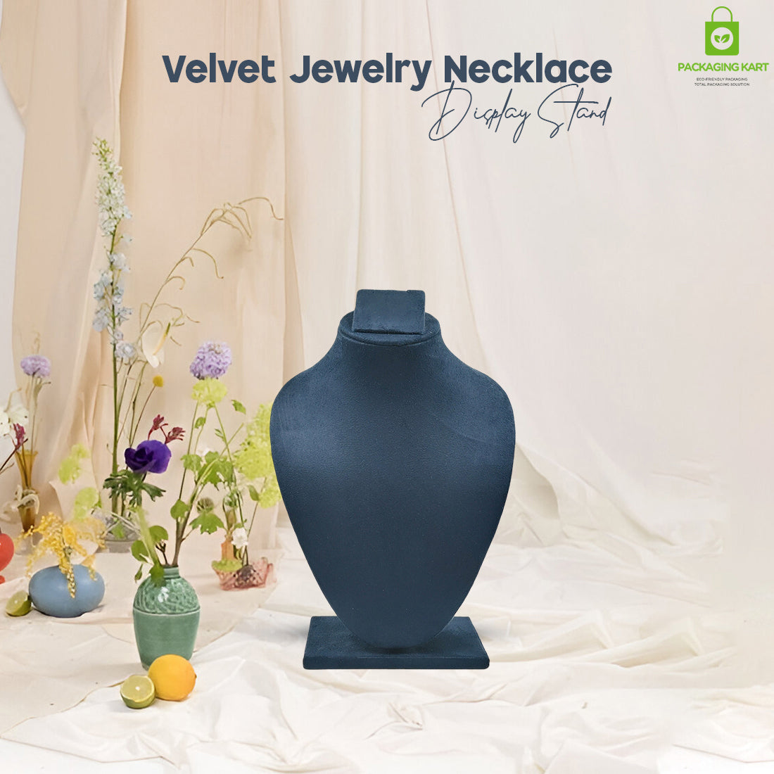 Black Velvet Jewellery Display Bust – Necklace & Pendant Stand