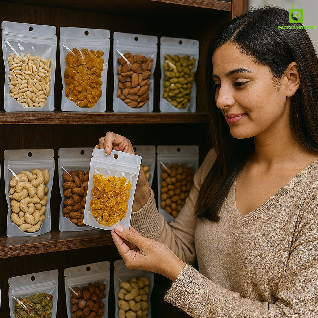 Premium White Zipper Bags for Kitchen Food Storage