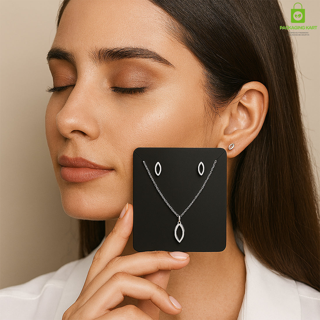Black Jewellery Display Card β Plastic Set Card for Earrings & Necklace