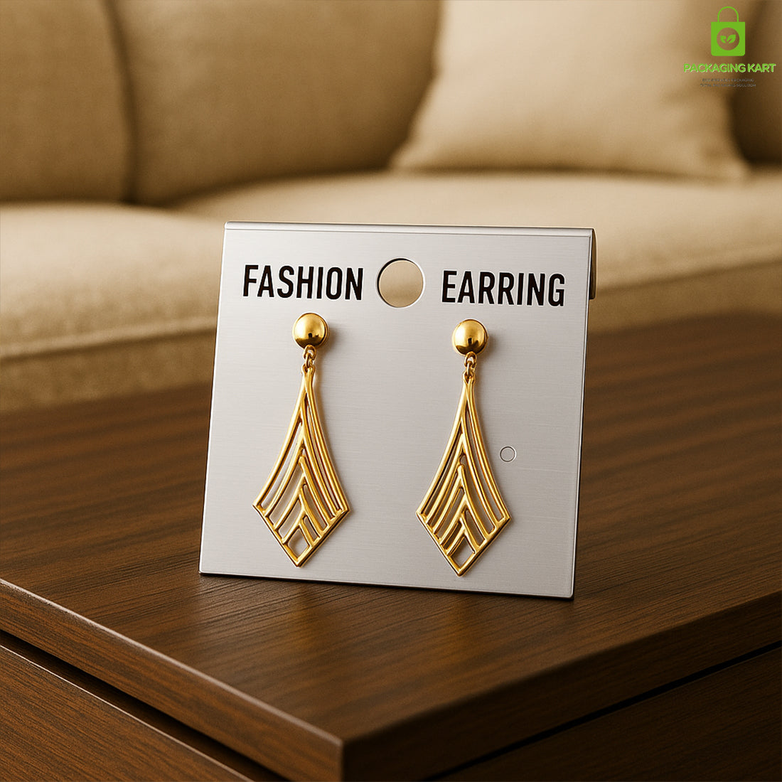 Earring Display Cards Silver Finish – Ideal for Studs, Hoops & Dangling Earrings