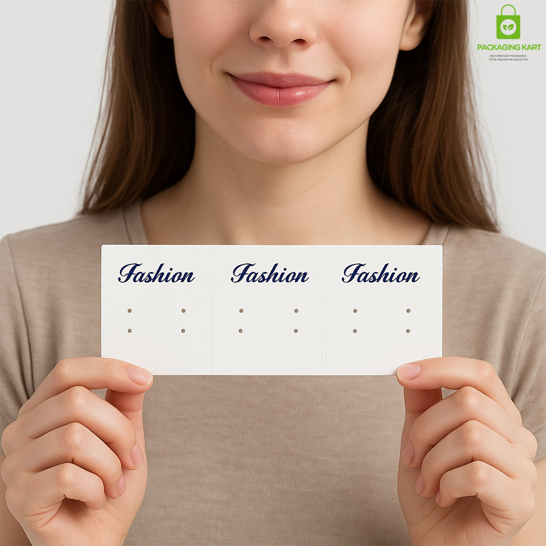 White Earrings Holder Card for Studs, Hoops & Drops