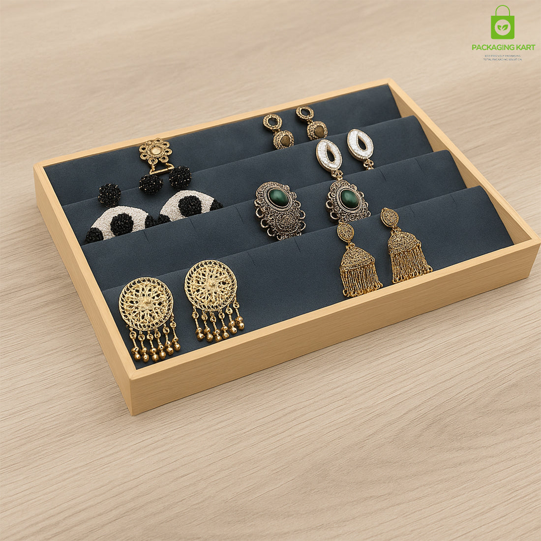 Black Jewellery Tray for Earrings – Stud & Hoop Display Stand