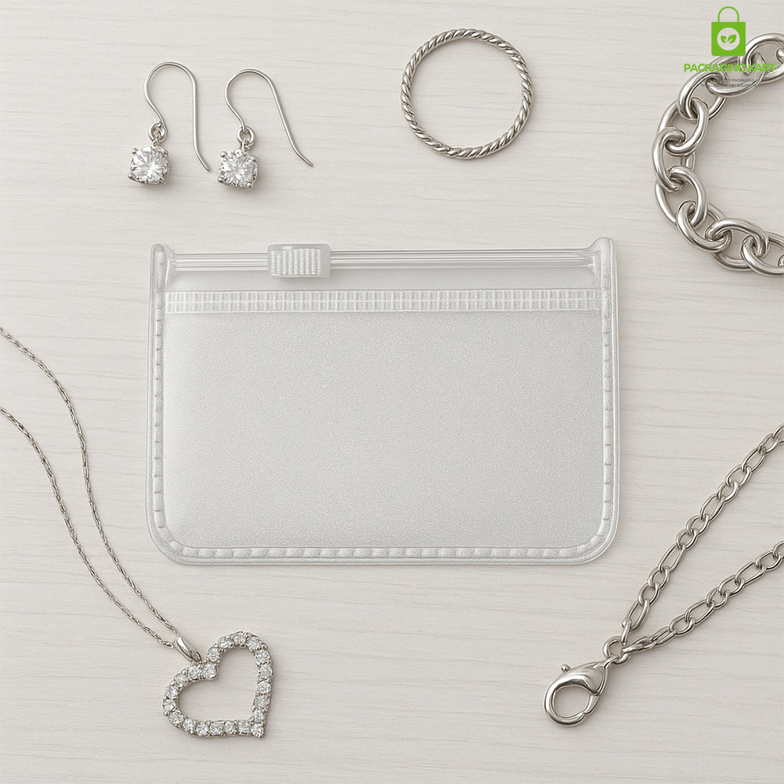 Multipurpose Silver Zipper Pouch – Ideal for Jewellery & Accessories