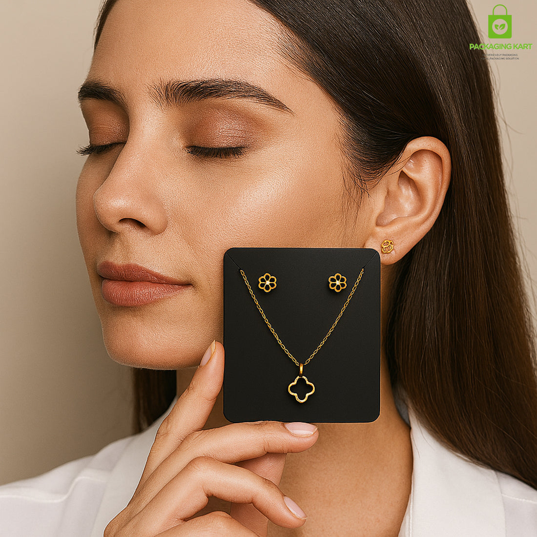 Black Jewellery Display Card β Plastic Set Card for Earrings & Necklace