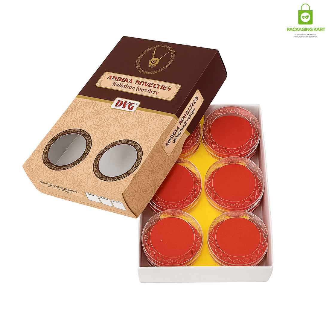 Premium Round Red Velvet Plastic Box – Mangalsutra Jewellery Holder