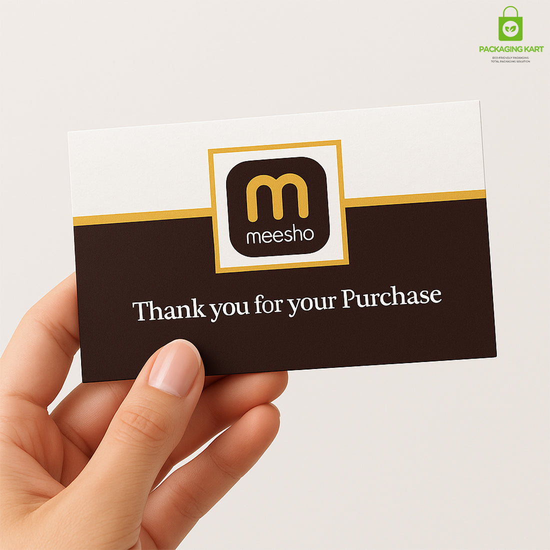 Thank You Card with 5 Star Rating Message for Meesho