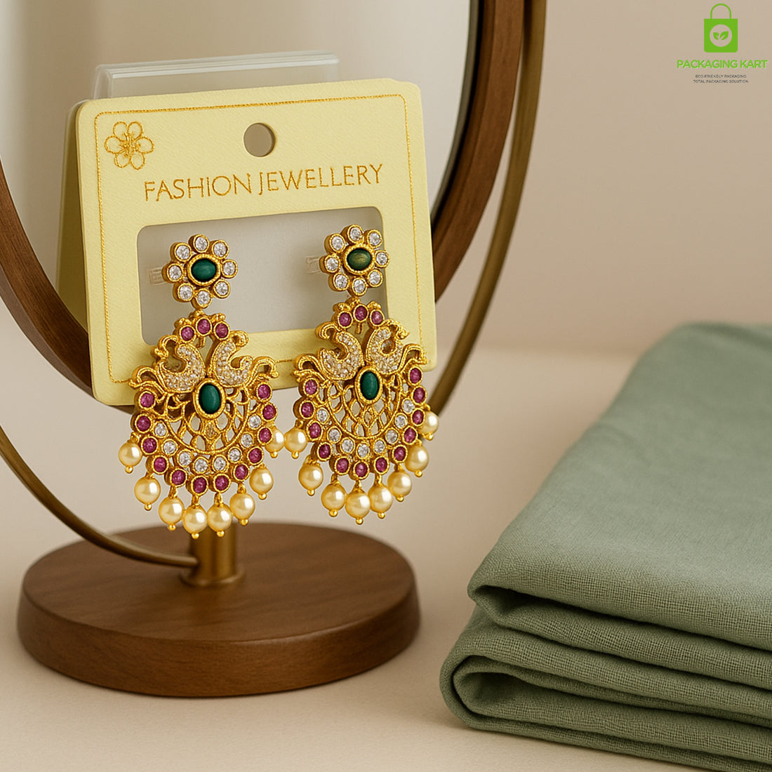 Glossy Yellow Earrings Display Card – Jewelry Organizer