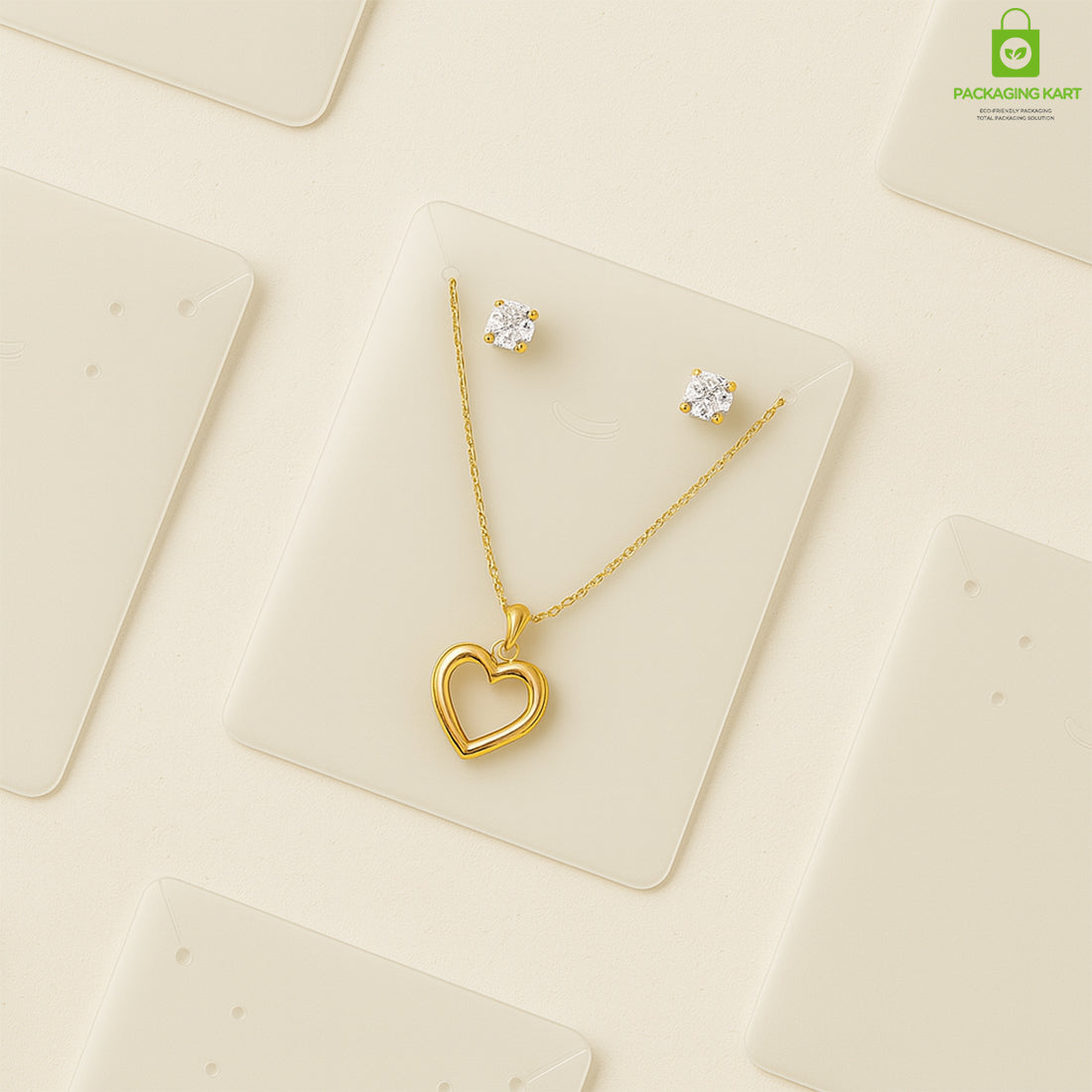 White Plastic Jewellery Set Card – Elegant Display for Fashion Jewellery