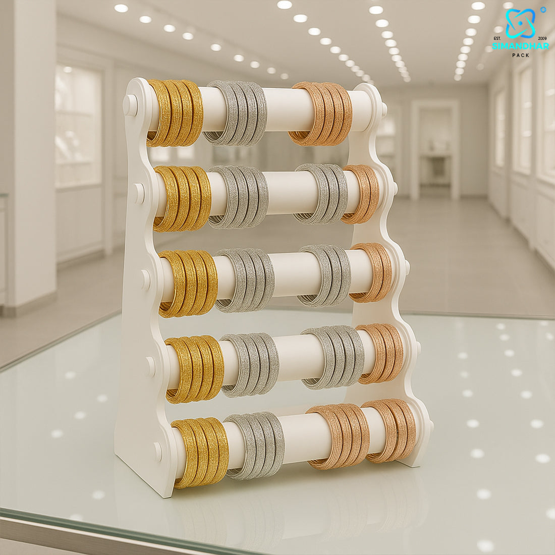 Black Plastic 5 Roll Jewelry Bangle Display Stand Holder For Jewelry Storage And Jewelry Shop