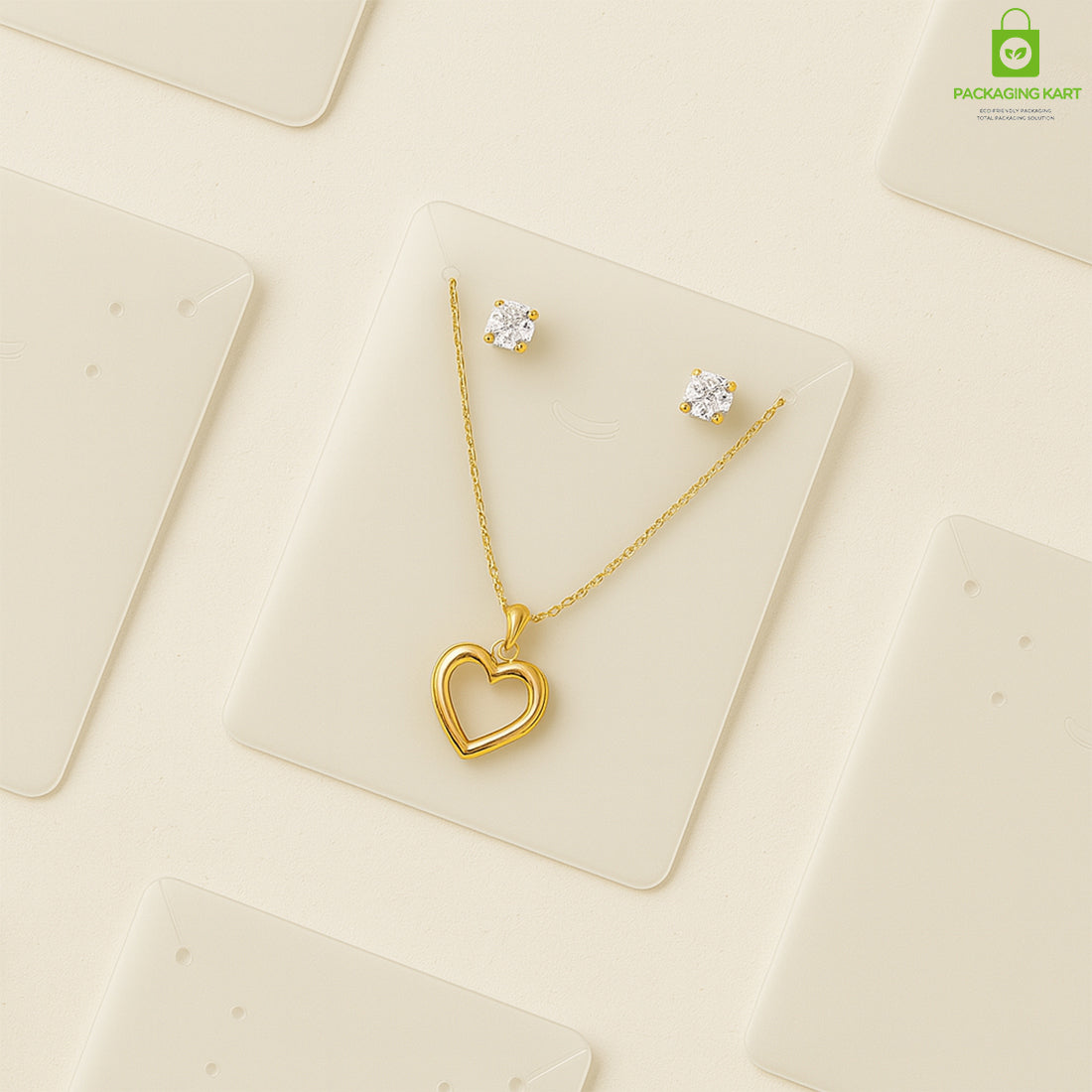 White Plastic Jewellery Set Card – Elegant Display for Fashion Jewellery