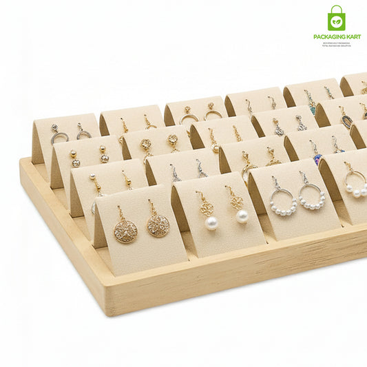 Stylish Cream Jewellery Tray for Earrings Showcase