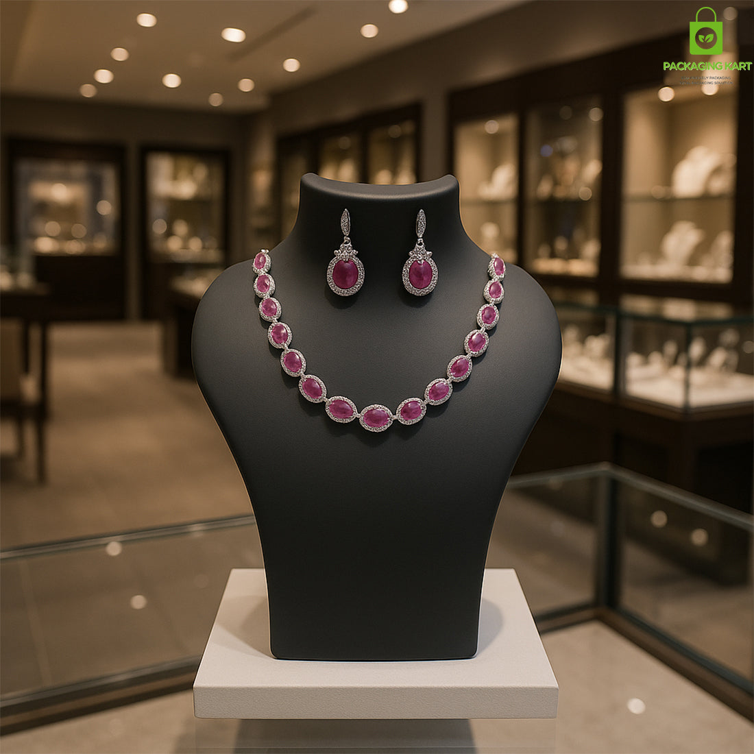 Black Plastic Fibre Jewellery Display Statue – Elegant Neck Stand