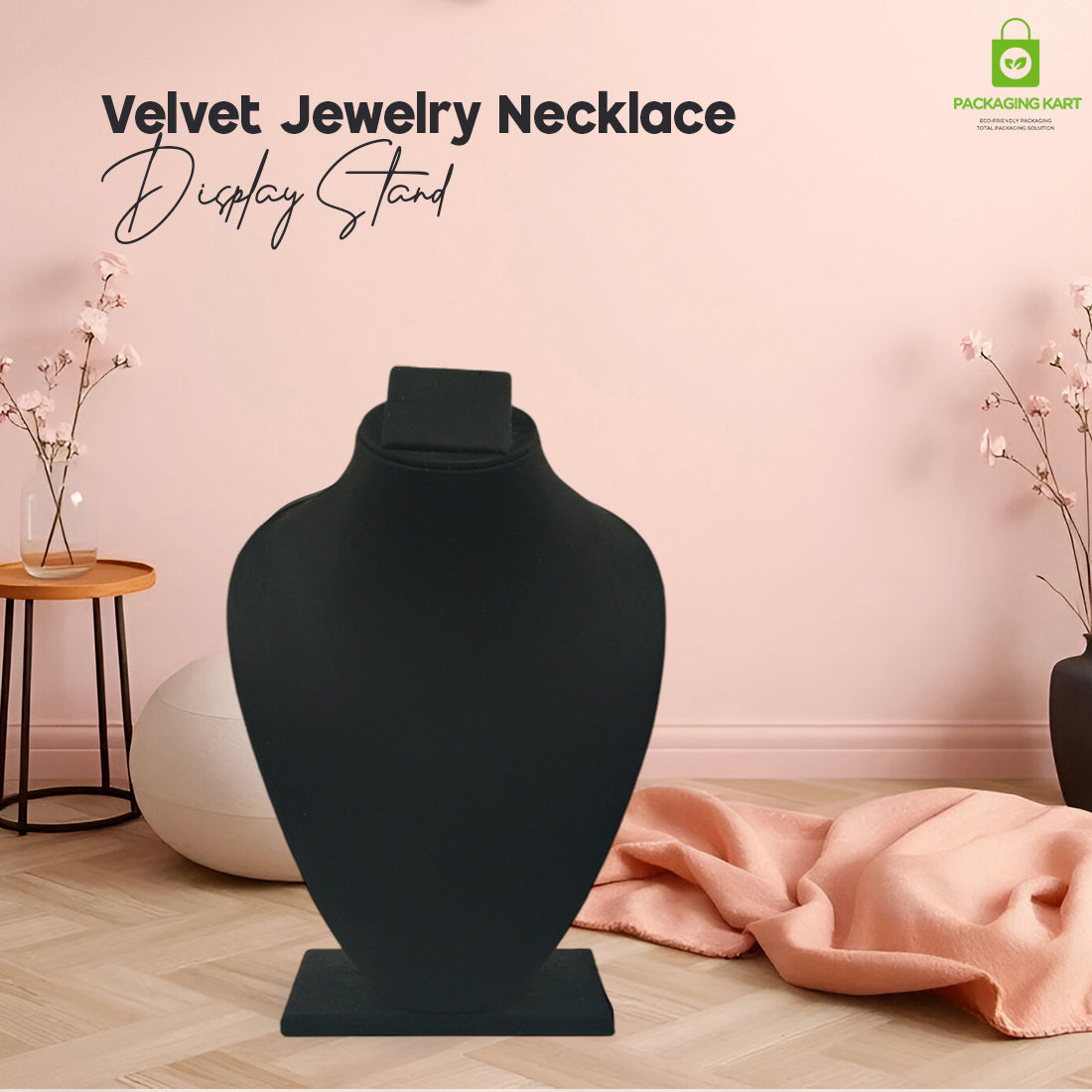 Black Velvet Jewellery Display Bust – Necklace & Pendant Stand