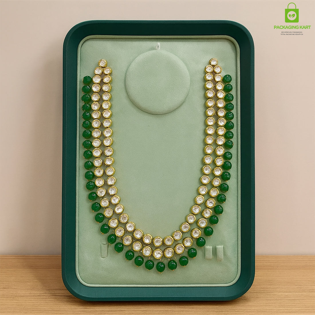 Green Necklace Display Tray | Pendant & Chain Jewellery Organizer