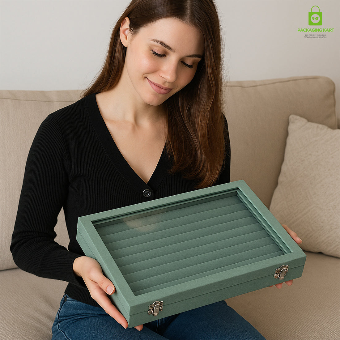 Elegant Green Glass Ring – Perfect for Jewellery Tray Display