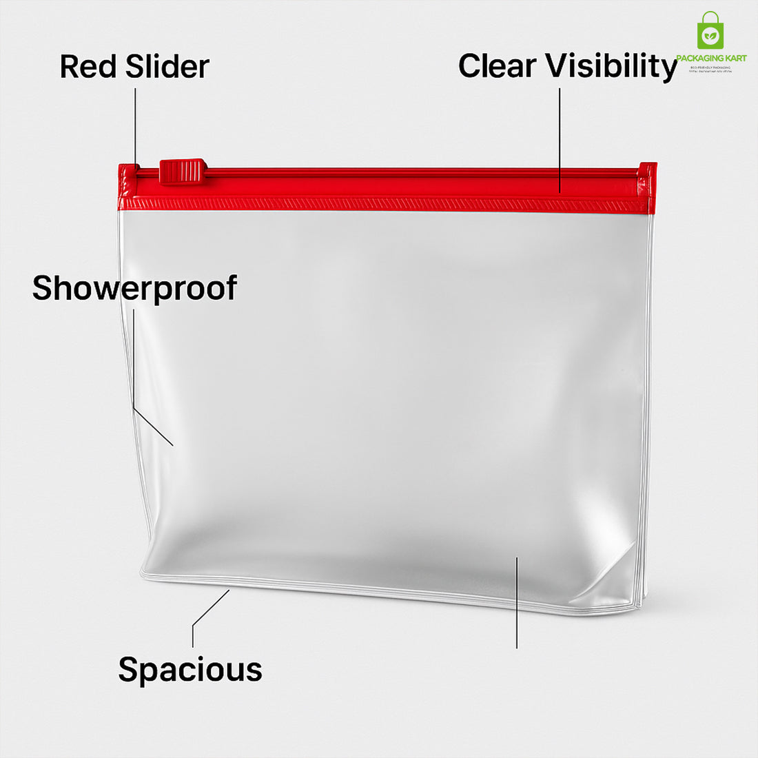 Red Clear Jewelry Pouch – Transparent Zip Bag for Earrings, Rings & Gifts