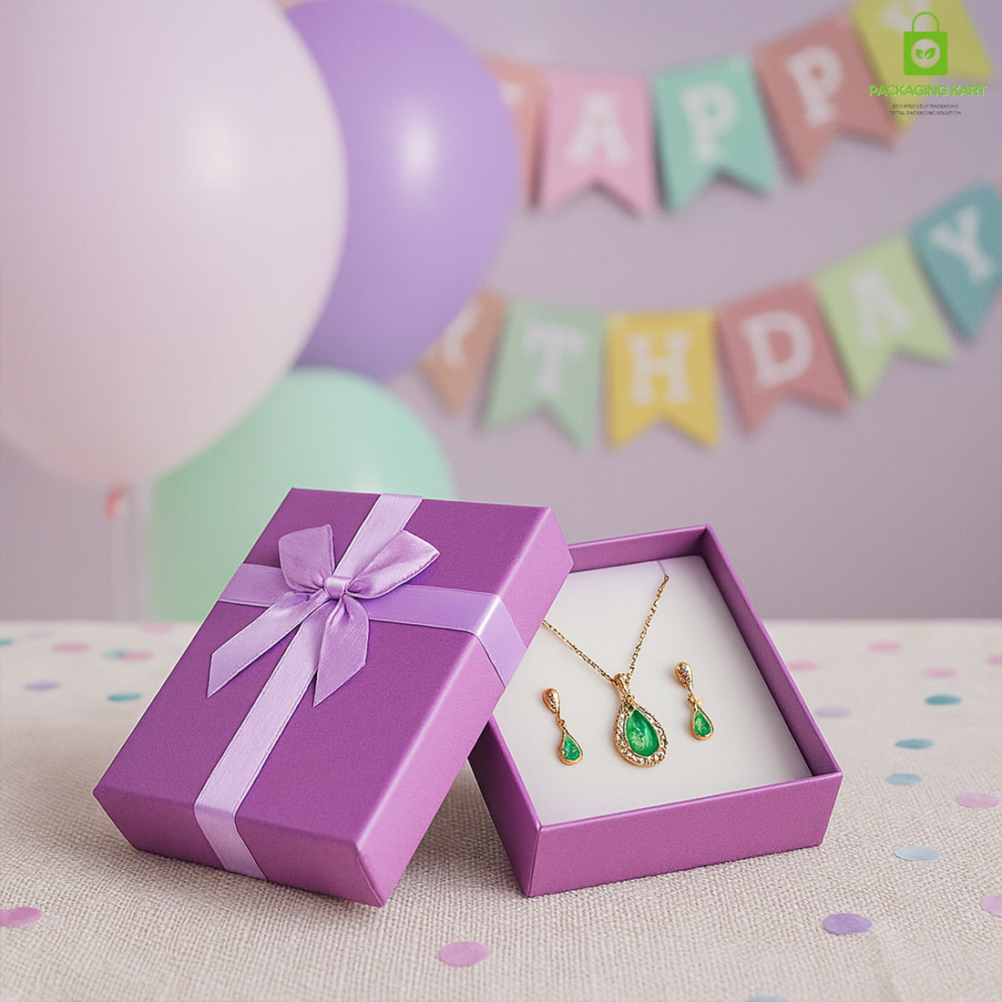 Stylish Purple Jewellery Box – Perfect for Rings, Bracelets & Necklaces