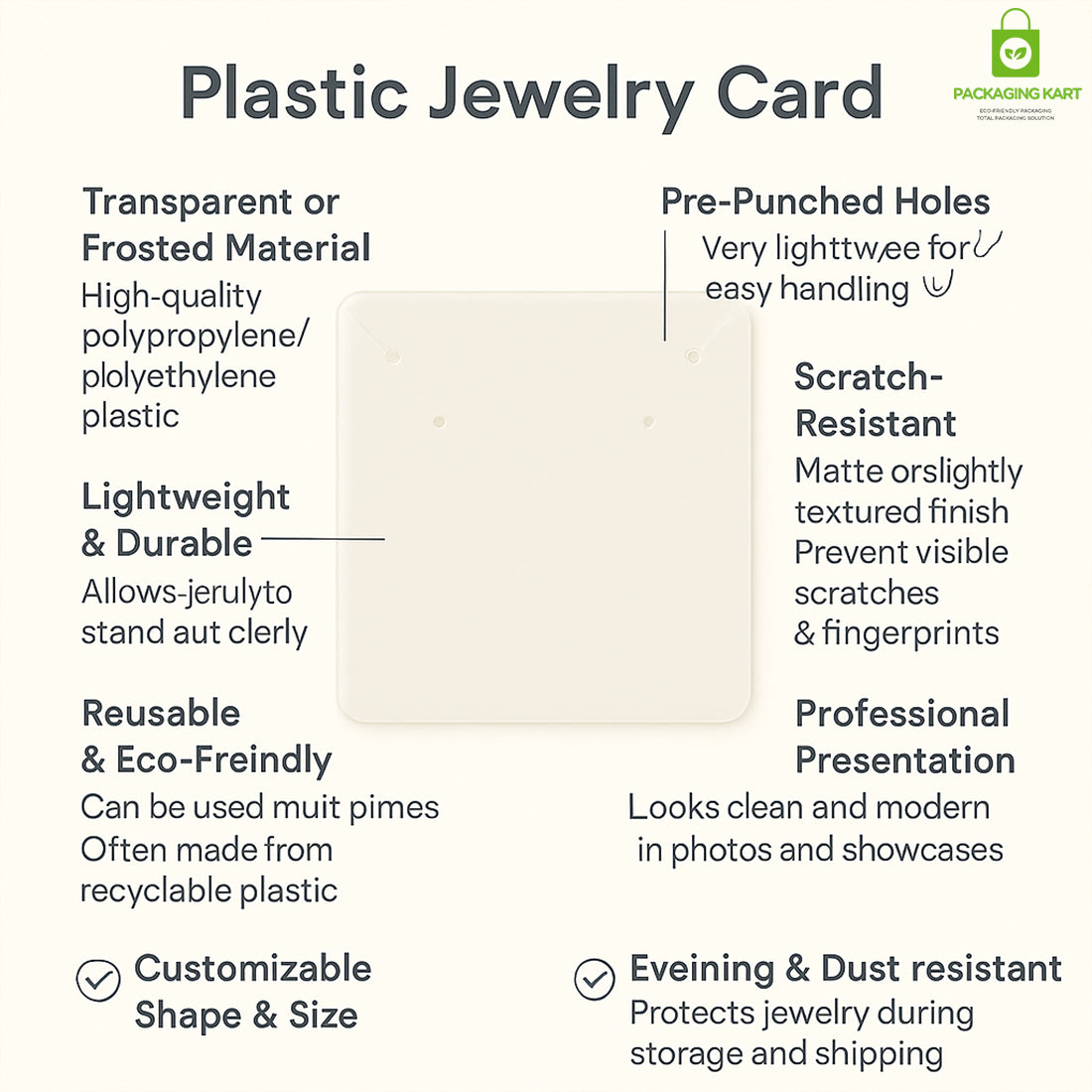White Plastic Jewellery Set Card – Elegant Display for Fashion Jewellery