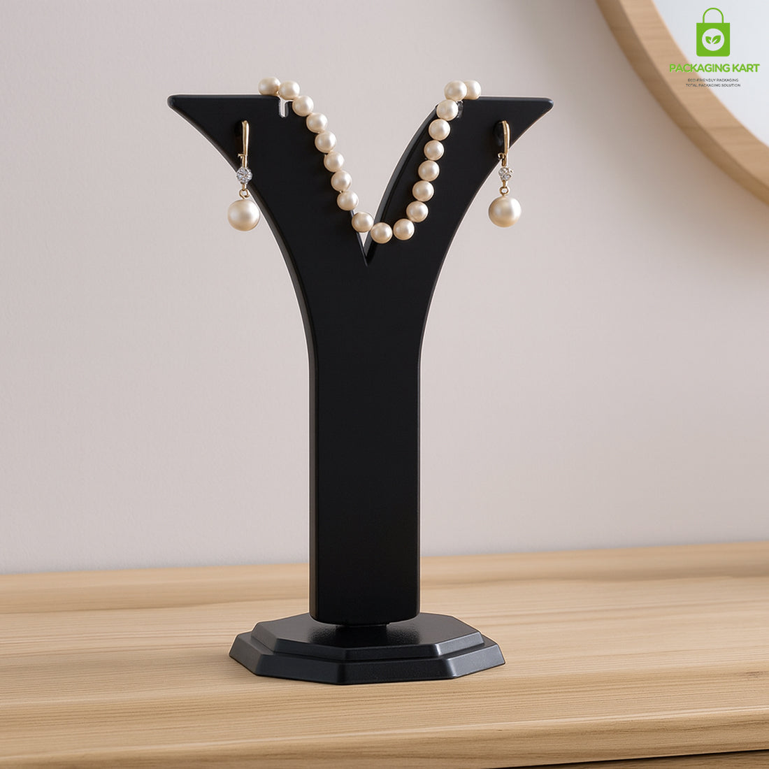 Minimalist Black Earring Holder – Y Shape Jewelry Organizer