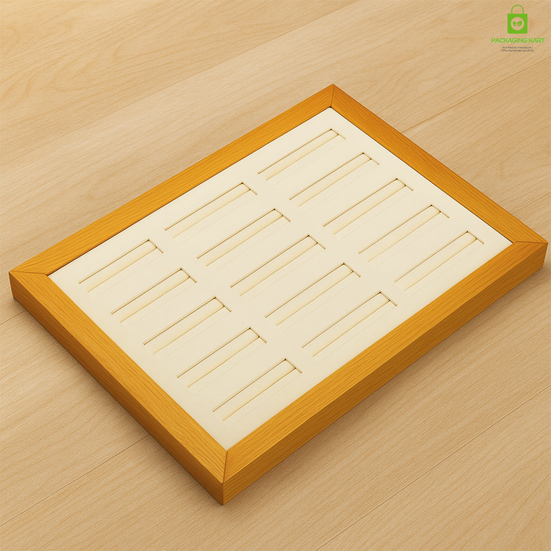 Elegant Wooden Kada Velvet Jewellery Tray – Perfect for Display
