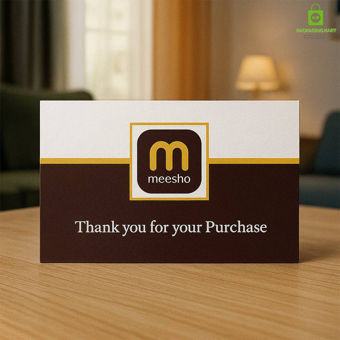 Thank You Card with 5 Star Rating Message for Meesho