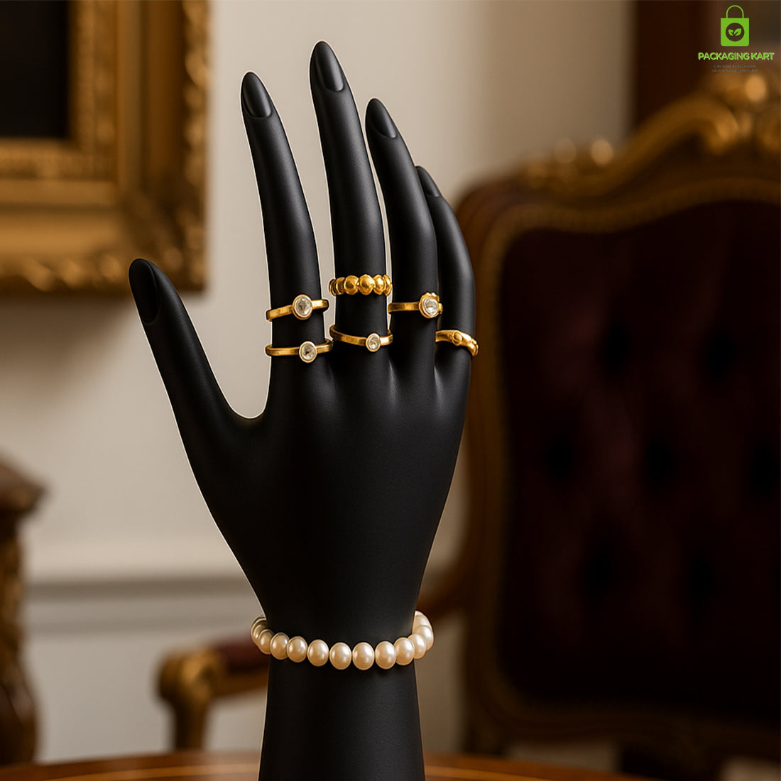 Premium Black Hand Statue Jewellery for Rings, Bracelets & Accessories