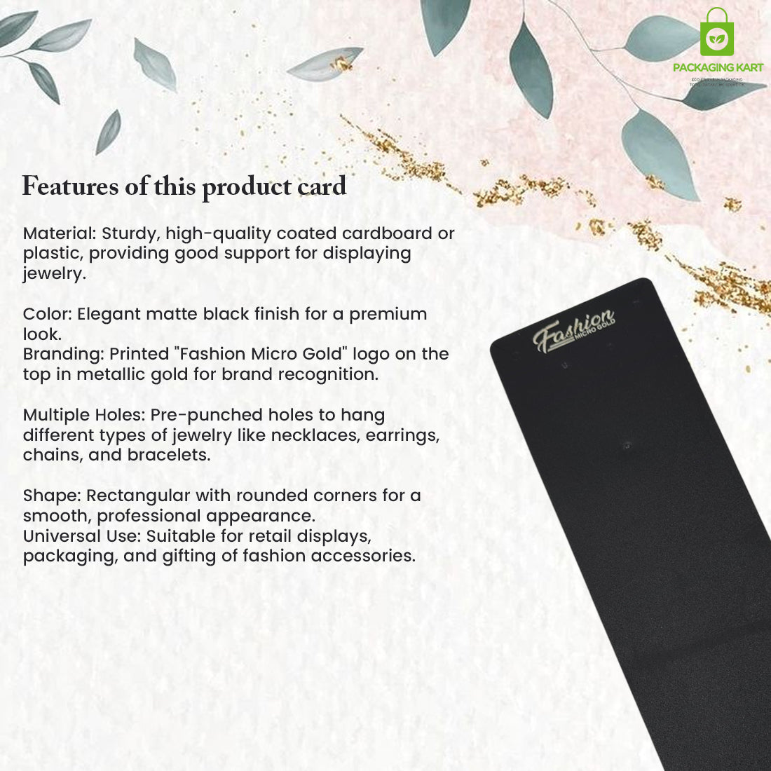 Premium Black Set Card for Fashion Jewellery Presentation