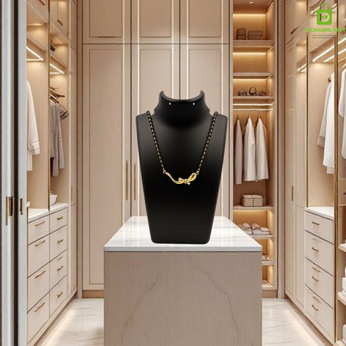 Black Plastic Fibre Jewellery Display Statue – Elegant Neck Stand