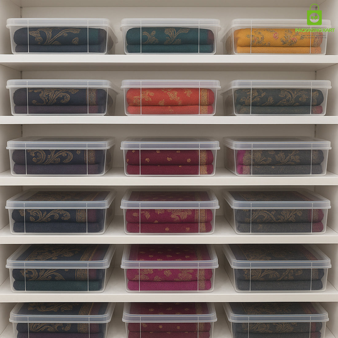 Transparent Plastic Saree Box – Easy View Storage