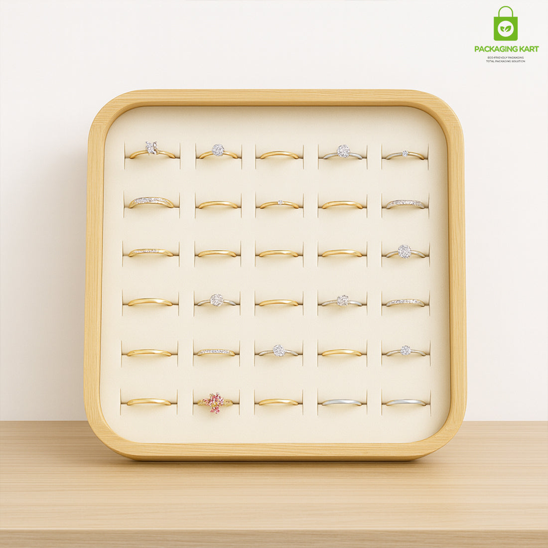 Premium Cream Jewellery Ring Tray – Elegant Storage Solution