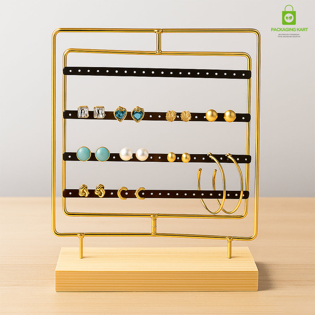 Fancy Yellow Earrings Tray – Elegant Holder for Studs & Danglers