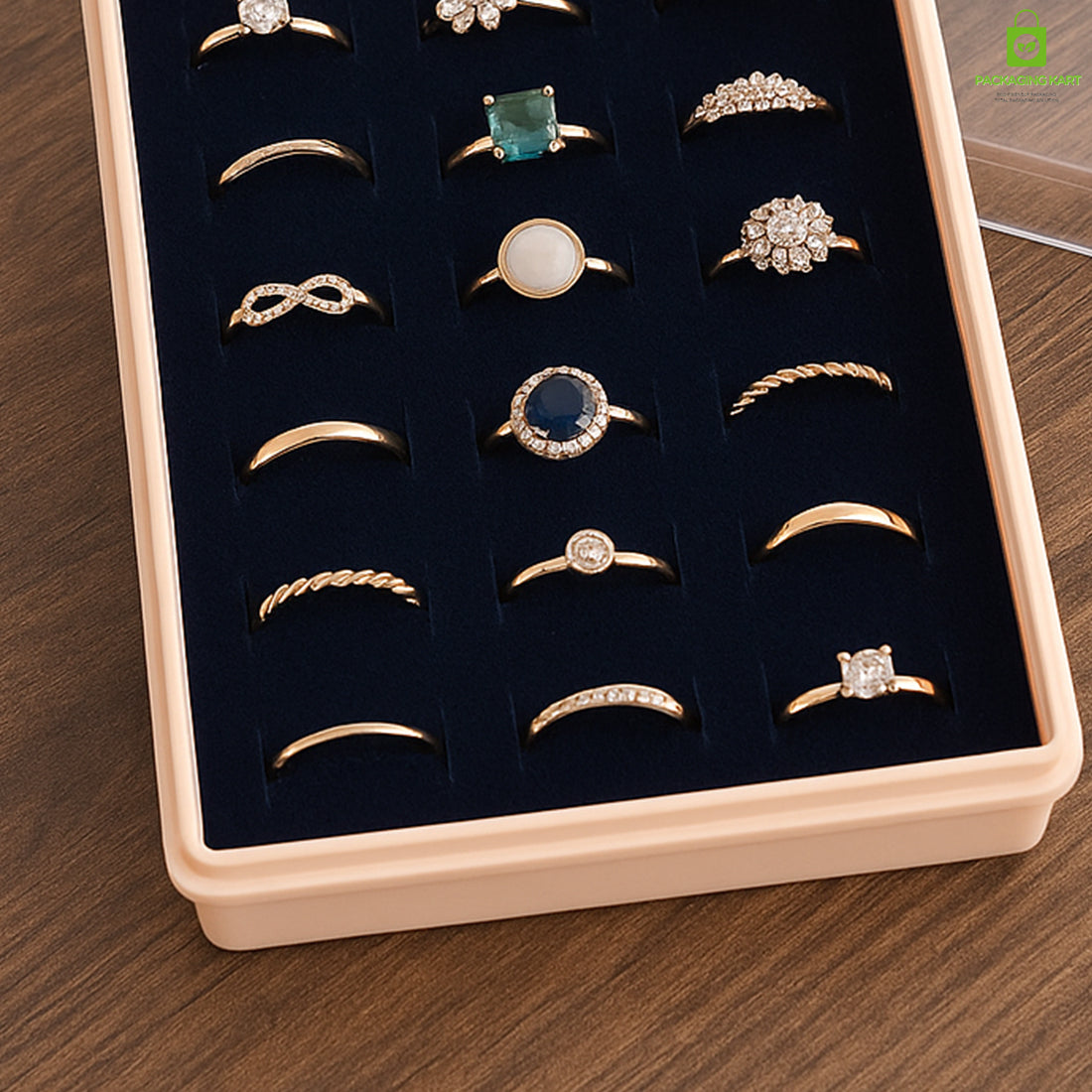 Elegant Blue Velvet Ring Box β Premium Jewellery Gift Packaging