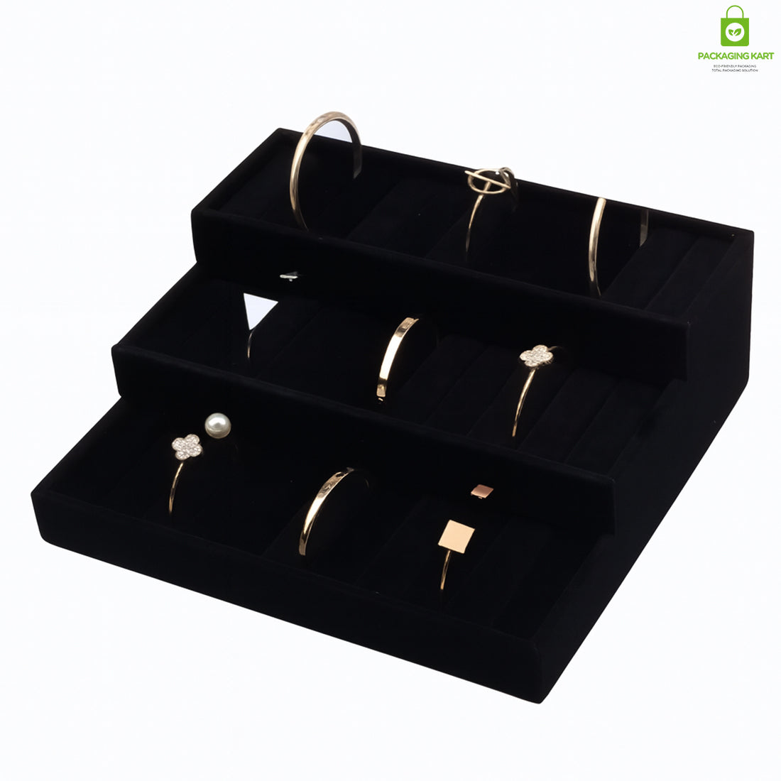 Elegant Black 3 Step Kada Bracelet – Perfect for Jewellery Tray Display