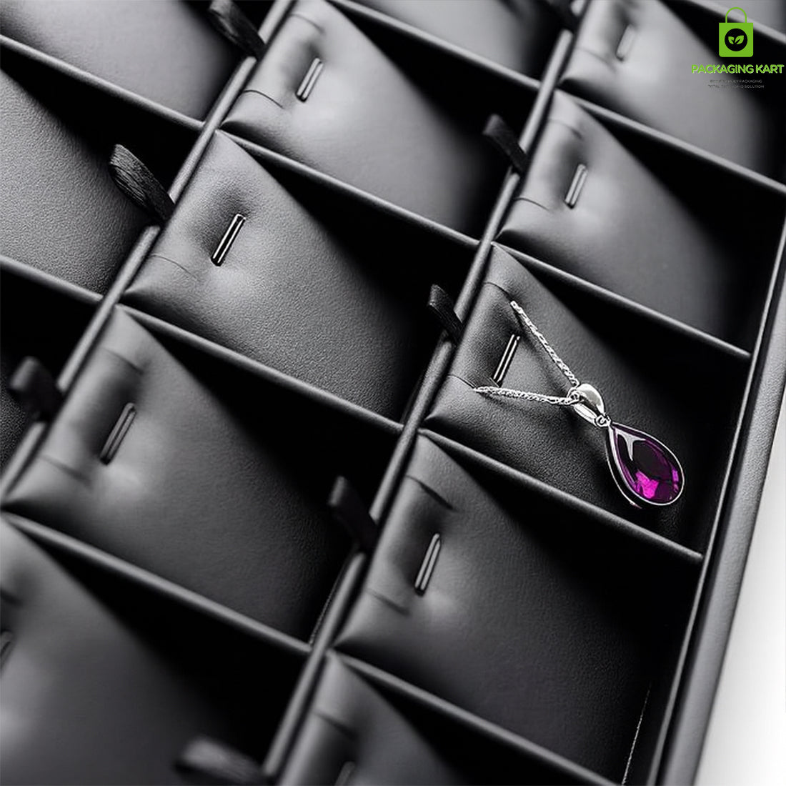 Black Colour Fancy Chain Pendant Jewellery Tray – Elegant Display Organizer