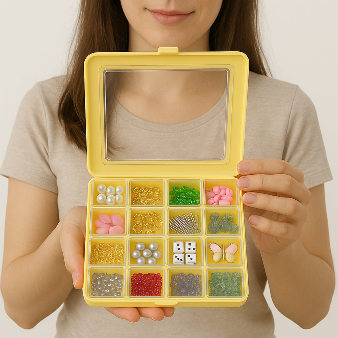 12 Pcs Ivory Colour Jewellery Plastic Box – Elegant Storage Solution