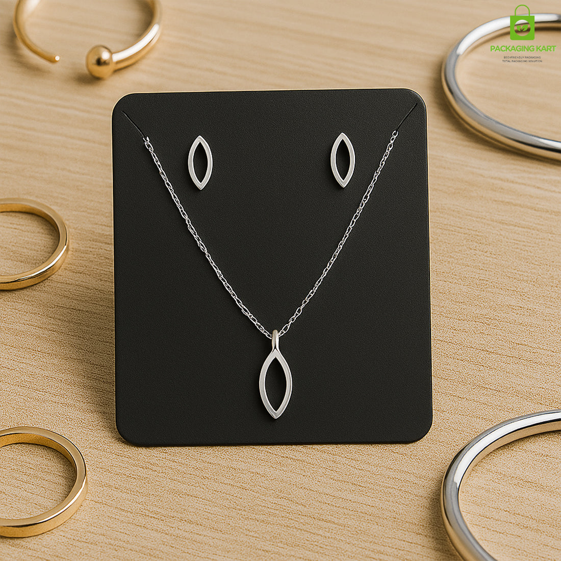 Black Jewellery Display Card β Plastic Set Card for Earrings & Necklace