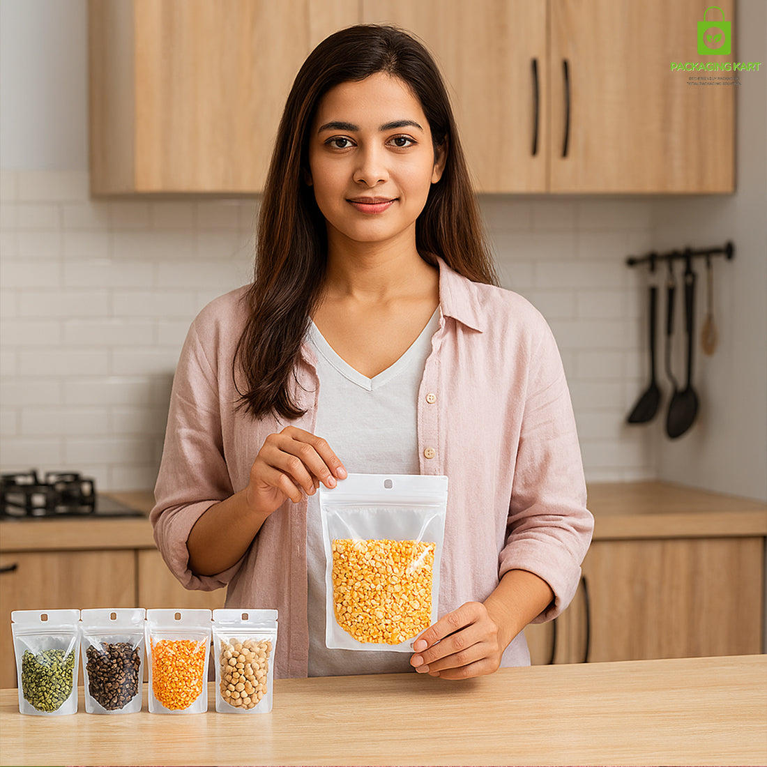 Premium White Zipper Bags for Kitchen Food Storage