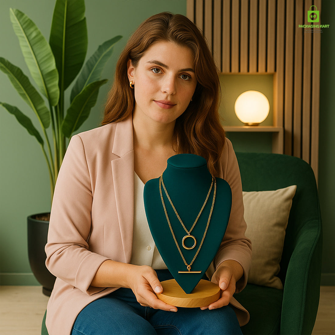 Elegant Green Velvet Jewellery Set for Women ā Premium Look