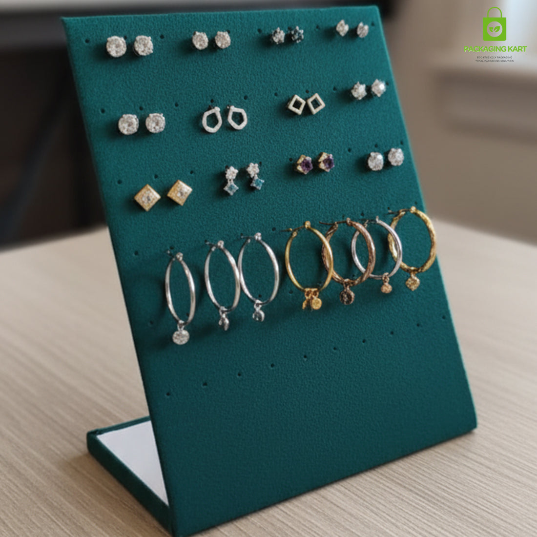 Velvet Green Jewellery Tray for Earrings & Studs