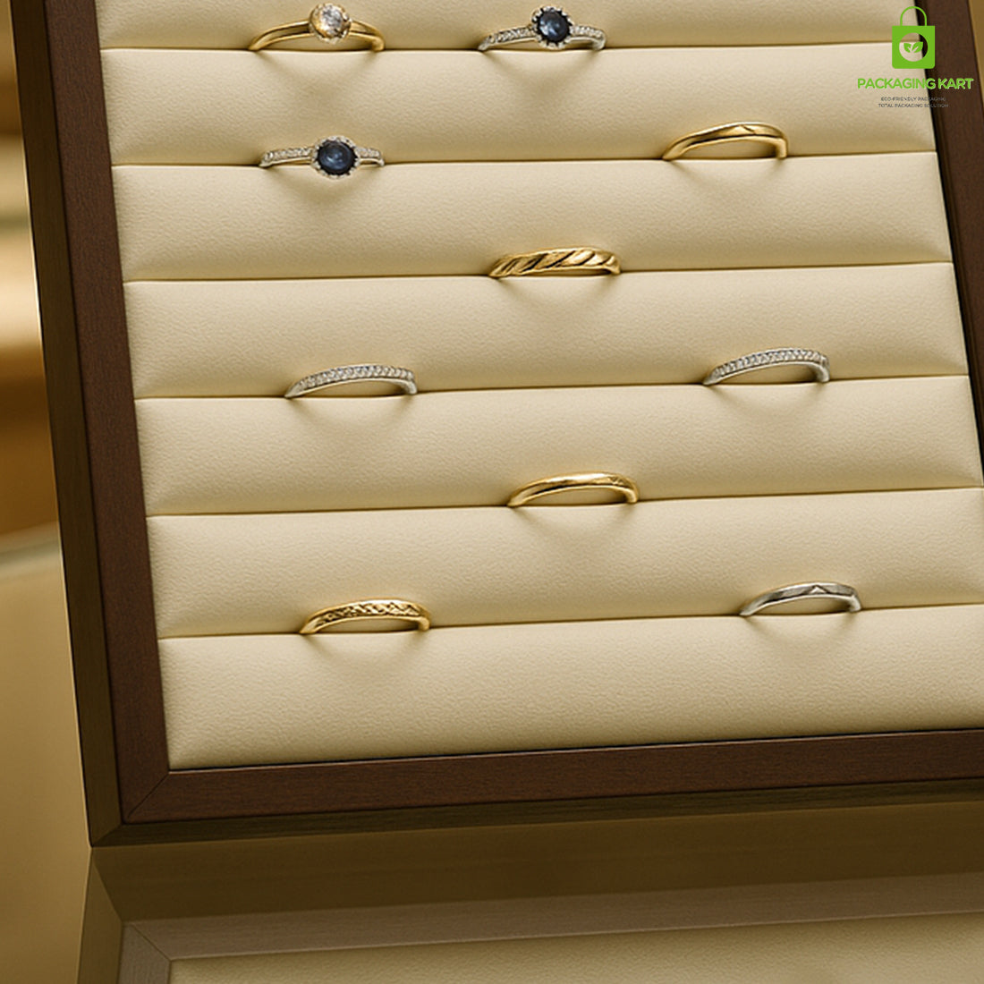 Cream Velvet Jewellery Tray for Earrings & Rings Display