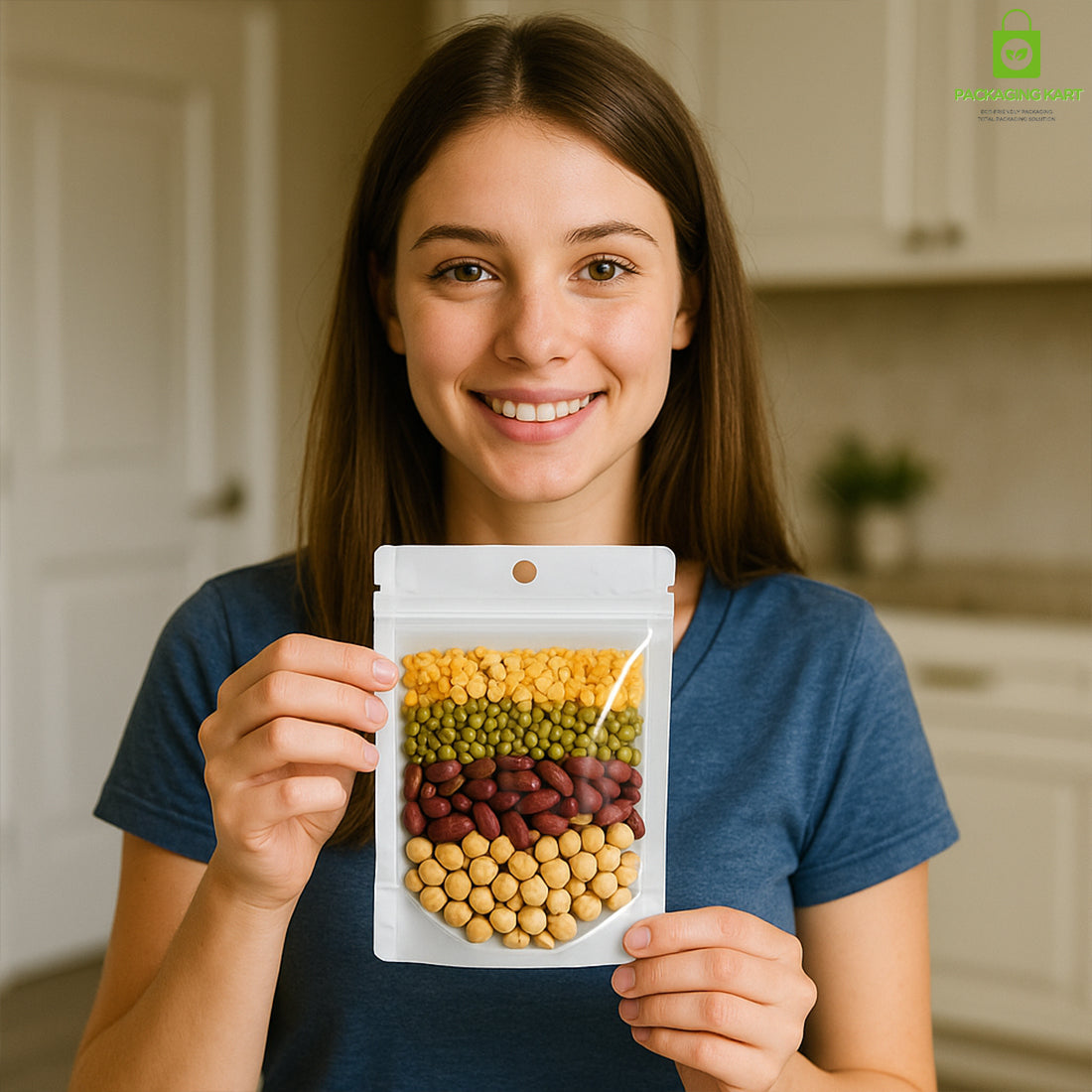 Premium White Zipper Bags for Kitchen Food Storage