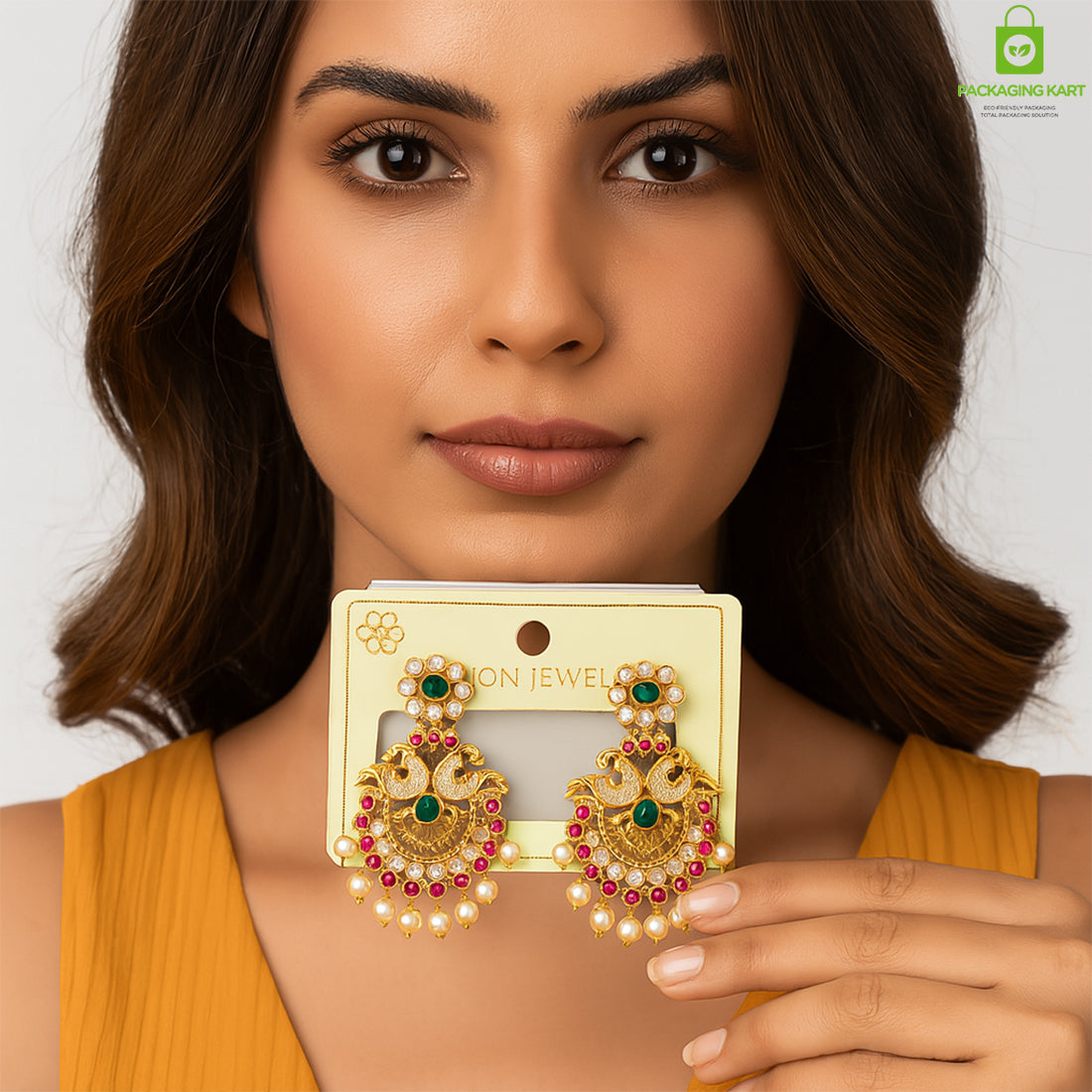 Glossy Yellow Earrings Display Card – Jewelry Organizer