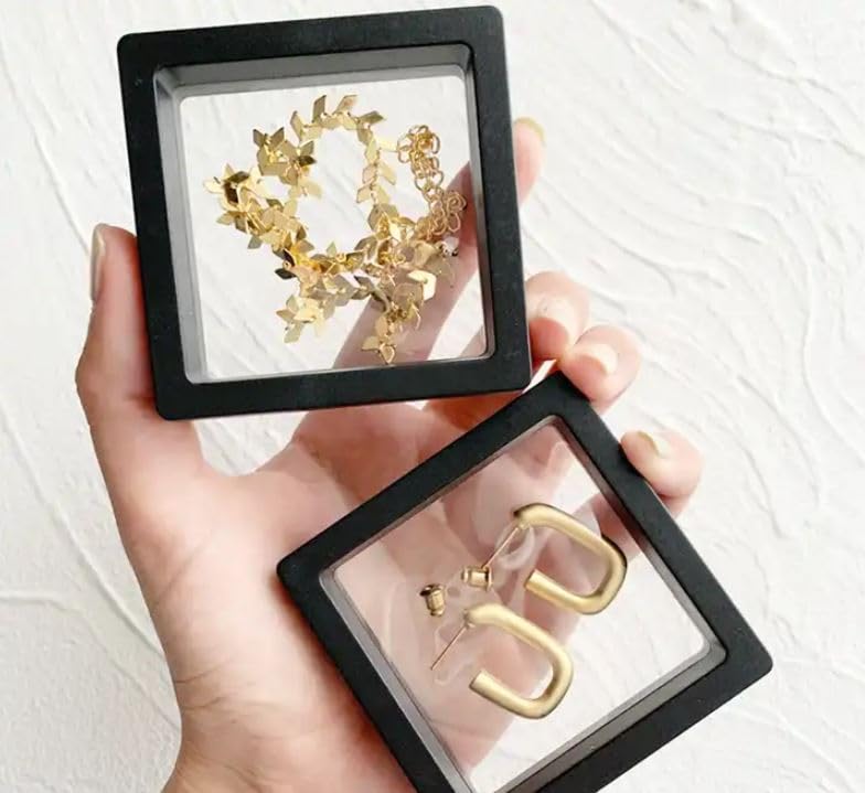 5X5 Jewellery Floating Frame Display Box – 3D Effect for Rings & Pendants