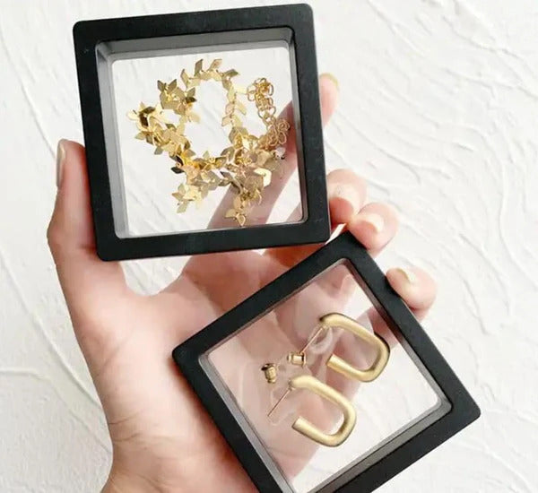 9X9 Jewellery Floating Frame Display Box – 3D Effect for Rings & Pendants