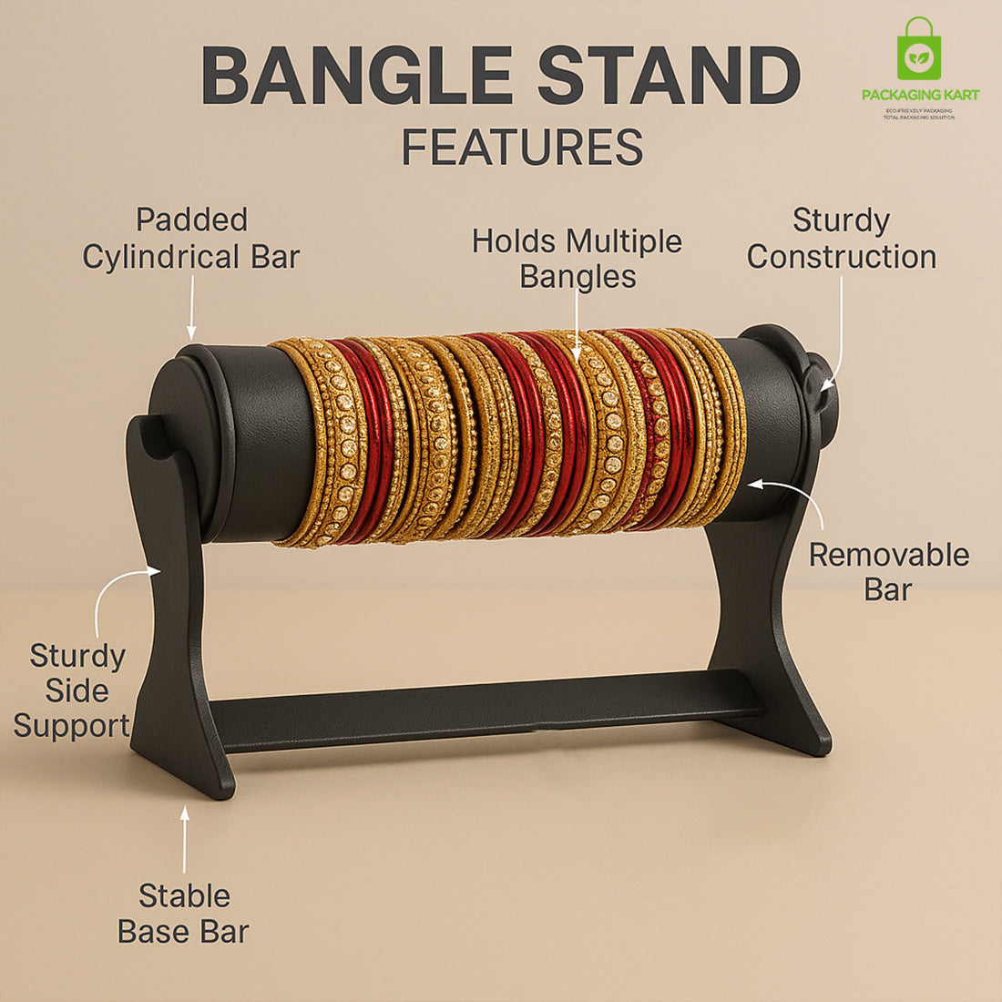 1 Roll Black Bangle Display Stand for Shop & Home – Jewelry Organizer Holder