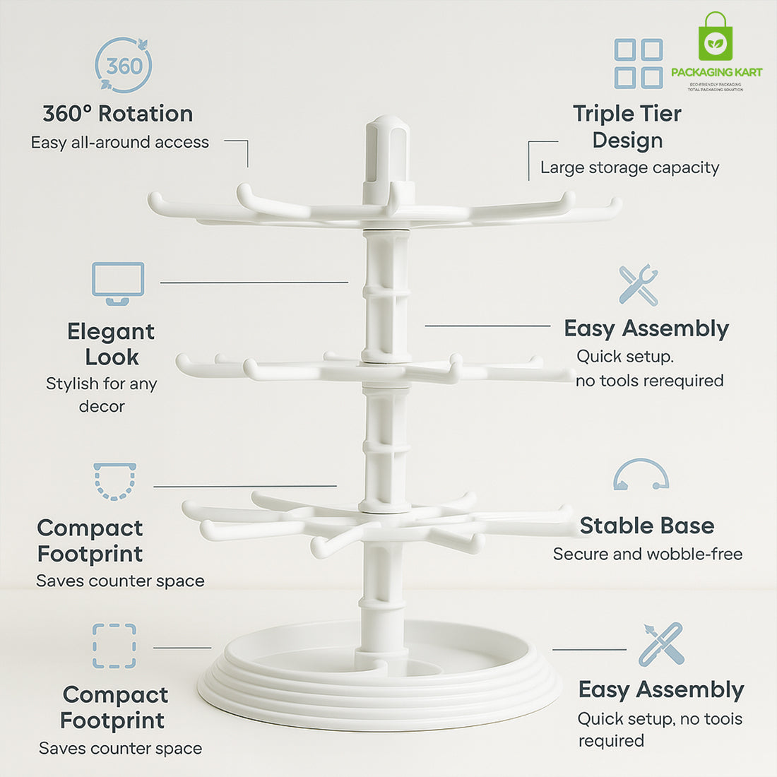Rotating Earring Display Stand – 360 Degree Jewelry Organizer Rack