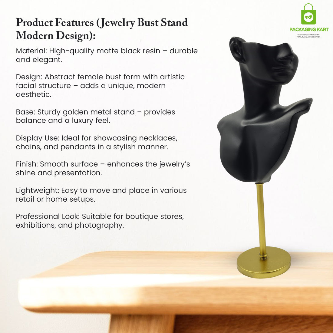 Elegant Face Mannequin Jewelry Display for Necklaces