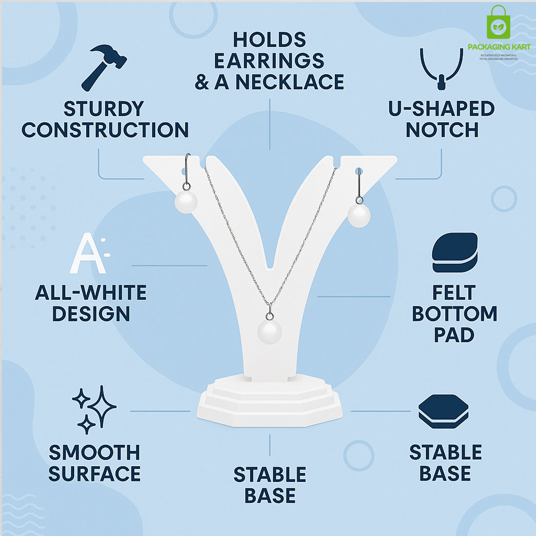 Minimalist White Earring Holder – Y Shape Jewelry Organizer