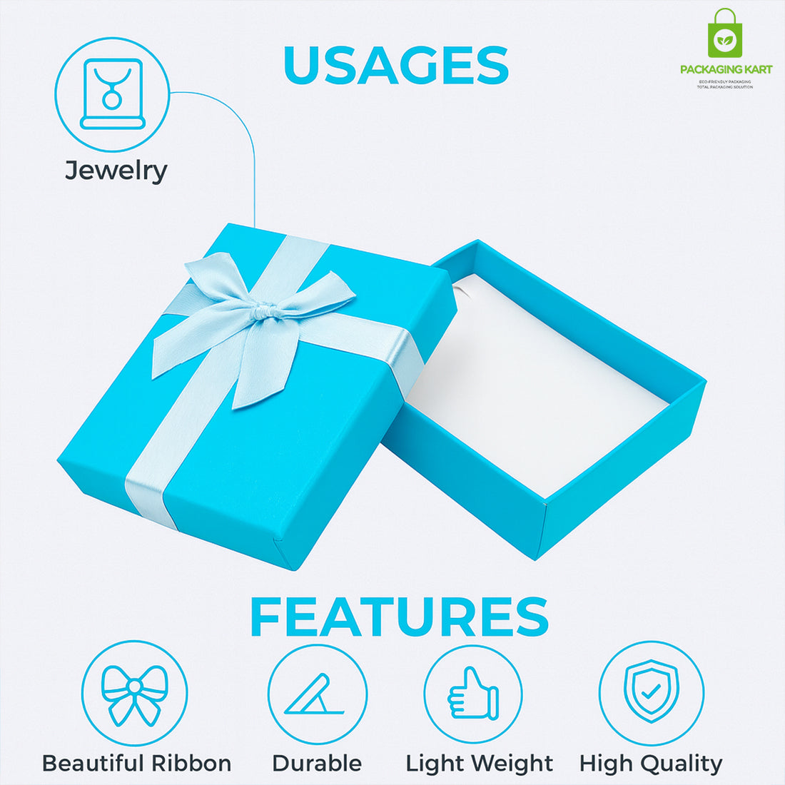 Luxury Blue Jewellery Storage Box with Multiple Compartments