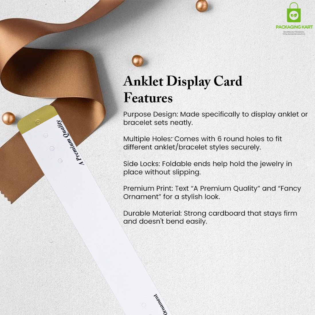 Durable Card for Bracelet and Anklet Jewellery Packaging
